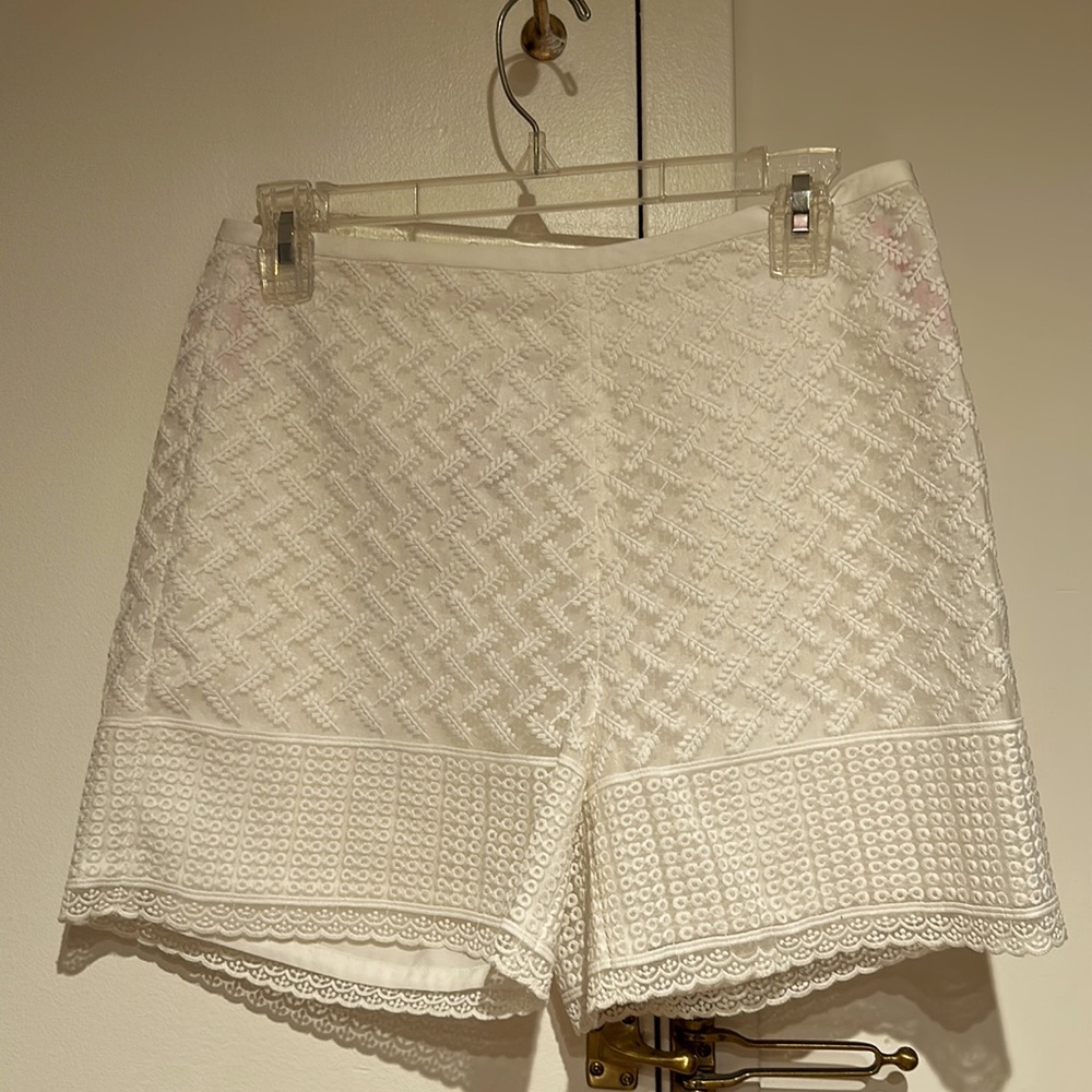 White embroidered shorts